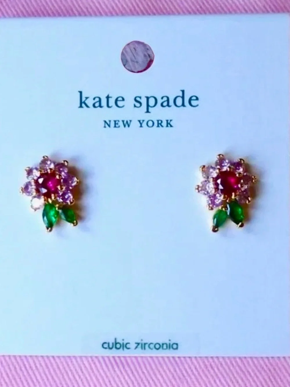 Kate Spade-Bloom-Flower Cubic zirconia Earrings-Multi - NWT